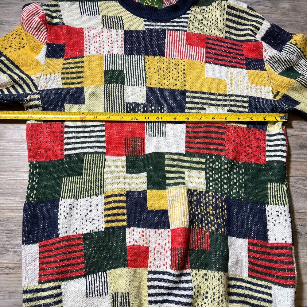 O'Hanlon Mills Sweater Men's Medium Knit Patchwork Urban Outfitters Multicolor - Picture 7 of 11